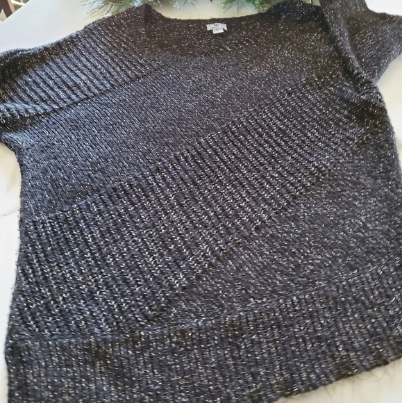 Black Silver Sparkle Sweater Worthington size XL - Picture 9 of 10